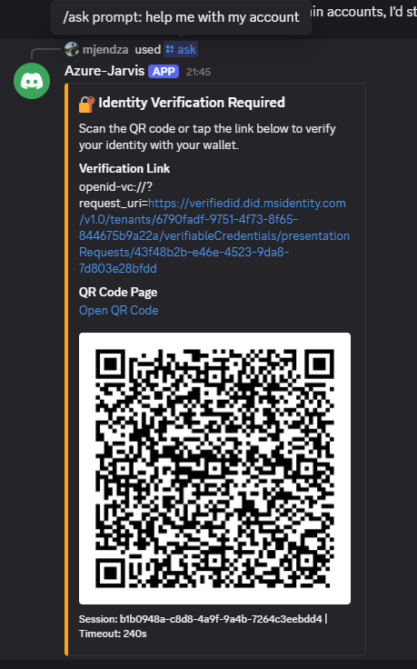 Identity Verification QR Code in Discord