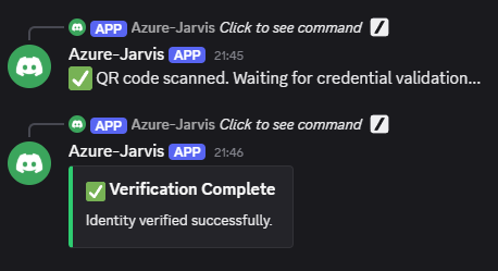 QR Code Scanned and Verification Complete