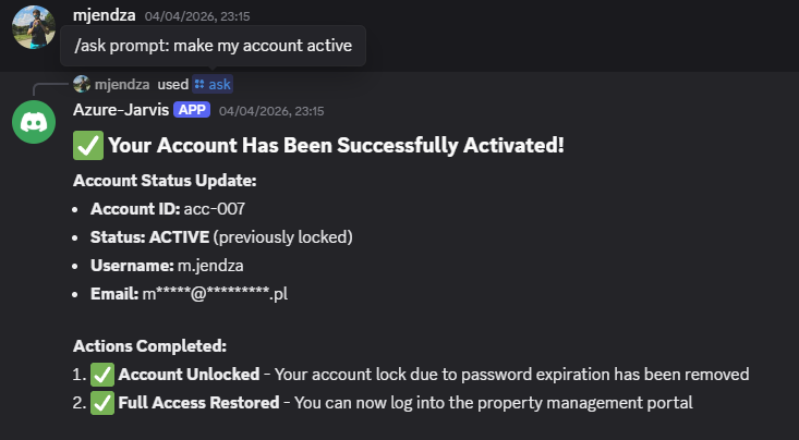 Account Activated with Security Recommendations