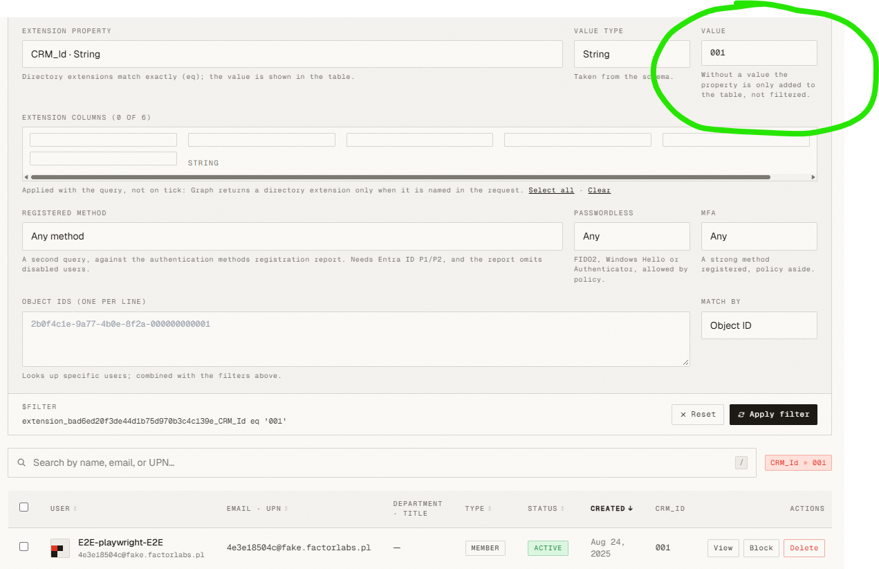 Filtering by a single extension