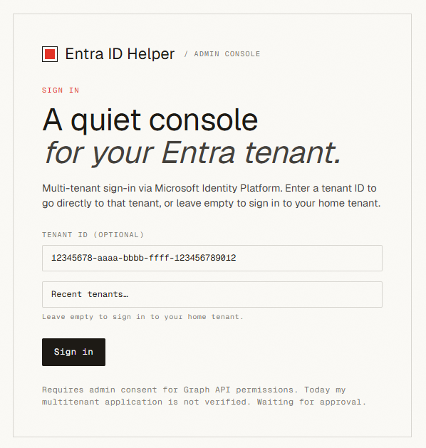 Tenant Selector